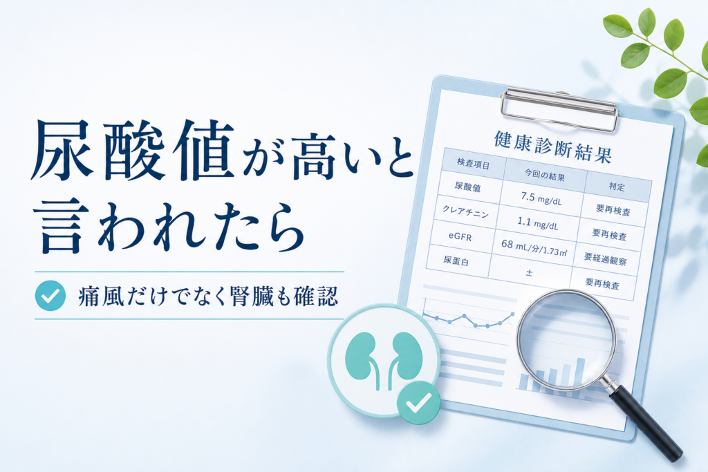 尿酸値について確認するためのアイキャッチ画像